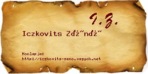 Iczkovits Zénó névjegykártya